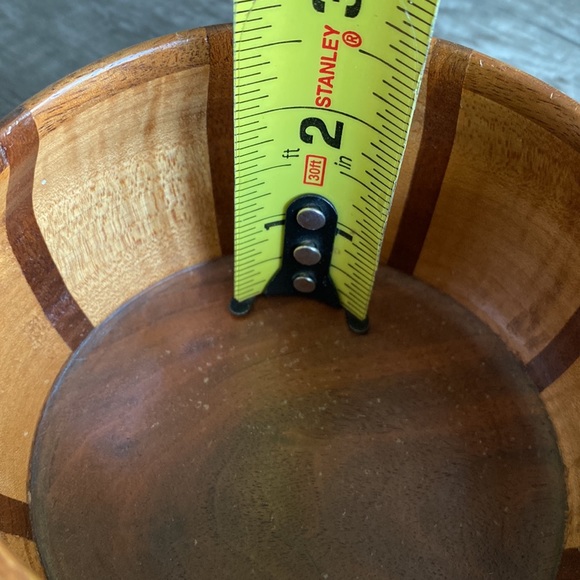 Small Vintage Handcrafted Wooden Dish - Two Toned - Picture 5 of 5